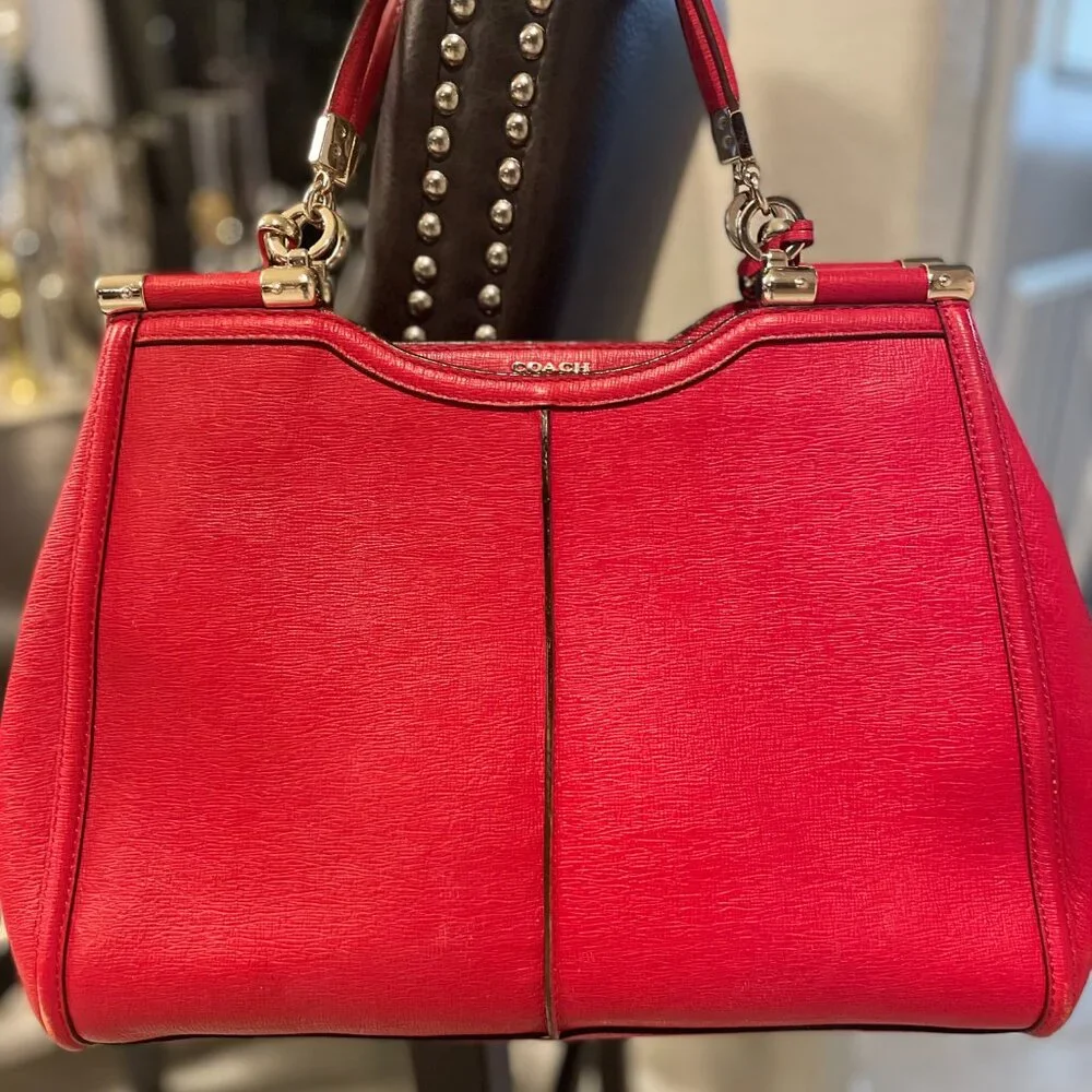 Authentic Coach Madison Cherry/ Red Satchel/Shoulder Bag - Picture 9 of 14